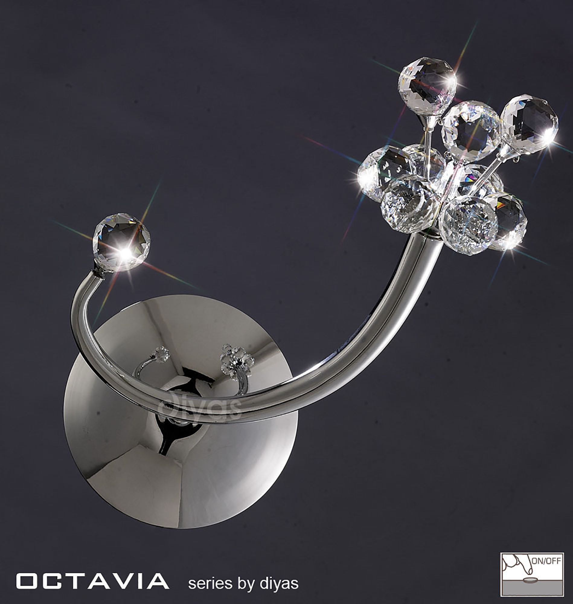 Octavia Crystal Wall Lights Diyas Modern Crystal Wall Lights Octavia Crystal Wall Lights Diyas Modern Crystal Wall Lights